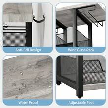 Wine Rack & Wine Glass Rack - Grey - View 7