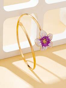 Minimalist Arm Cuff Adjustable Fashionable Armlet - Purple Mix - View 3