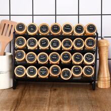 TUMATICLY 15/24/36PCS Spice Bottles, Condiment Containers, Glass Spice Bottles With Bamboo Lids, Kitchen Essentials, Spice Set, Kitchen Set, Spice Organizer, Cabinet Spice Rack Organizer - Trong sáng - Xem 5