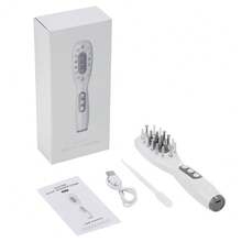 Hailicare 三合一EMS红蓝紫光头皮按摩器 | 多功能振动生发梳 | USB充电式防脱发护发工具 - 查看 11