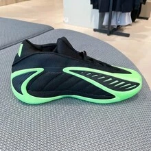 Adidas Anthony Edwards 2 Cushioned Basketball Shoes, Durable Training Sneakers - Black/Green - View 8