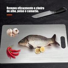 Stainless Steel 304 Cutting Board, Antibacterial, Durable, Hygienic, Kitchen - Plateado - Ver 7