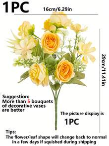 1 Bó hoa hồng nhân tạo, Trang trí nhà cửa, Trang trí phòng ngủ, Trang trí bình hoa, Trang trí phòng ăn, Trang trí đám cưới, Hoa cô dâu cầm, Ngày lễ tình nhân, Trang trí năm mới, Vật liệu trang trí tiệc sinh nhật tự làm, Quà tặng trang trí trường học cho mùa tựu trường, Quà tặng mùa tốt nghiệp - Màu vàng - Xem 3