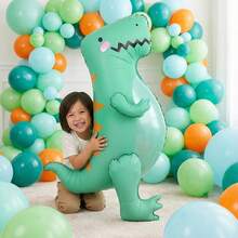 1 quả bóng bay hình khủng long 3D khổng lồ 100cm, màu xanh lá cây, thích hợp trang trí tiệc sinh nhật, làm phụ kiện chụp ảnh. - Xem 4