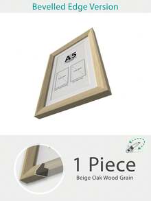 A3/A4/A5经典相框，适用于墙面/桌面，哑光黑/白/浅木纹，多功能文件框，仿木纹 - 彩色 - 查看 31