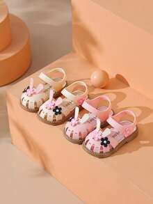 1 Pair 2026 New Baby Soft Bottom Sandals, Toddler Princess Hollow Breathable Summer Shoes For Infant Girls - Pink - View 5