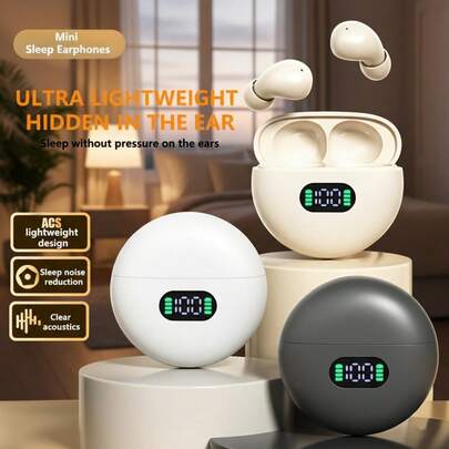 无线耳机，马卡龙音乐耳机 | 睡眠耳机，迷你耳机，舒适真无线耳机，HiFi 低音，立体声高清通话耳机，无线充电盒，情人节礼物