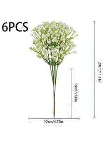 Bó hoa baby's breath nhân tạo 6 bông kèm dây leo, thích hợp làm quà tặng ngày Valentine, trang trí tiệc cưới và lễ đính hôn. - Bầu trời sao hình chĩa đơn - Xem 11