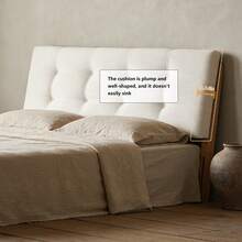 PHOCOENA Upholstered Headboard Queen Size, Sturdy And Durable Solid Wood Bed Headboard, Fabric Headboard Adjustable Height, Modern Button Design Head Board, Beige - 米色 - 查看 6