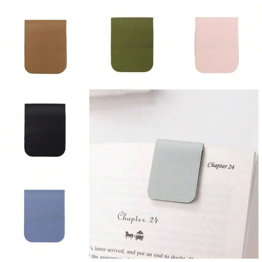Rectangle Leather Magnetic Bookmark - DIY Book Reading Tracker & Strong Magnetic Money Clip - Multicolor - View 1