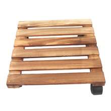 Plant Caddy Moveable Heavy Duty Lockable Thickened Wood Rolling Plant Stand with Universal Wheels for Indoor Outdoor Square - Carrito para plantas - Ver 10