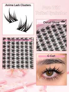 108Clusters Lash Clusters Individual Lashes CC Curling Natural Look Manga Lashes Individual False Eyelashes Set DIY At Home Lash Clusters, Eyelash Clusters, Individual Eyelashes, Lashes, Fake Lashes - D - View 6