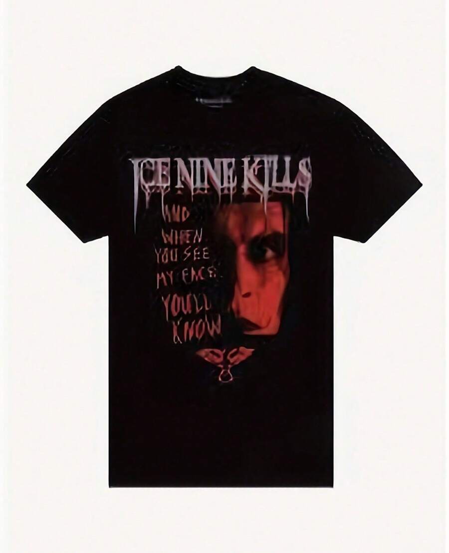 2000S Band T-Shirts Ice Nine Kills T-Shirts The Silver Scream Tee Ice Nine Kills Welcome To Horrorwood 9-Bit T-Shirts Fa - Black - View 1