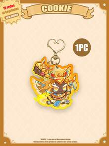 Acrylic Cartoon Character Keychain, COOKIE RUN, COOKIE KINGDOM, Anime Pattern, Car Key Chain, Keyring, Bag Pendant, Special Gift For Friends - Cookie and Cake Combination Design - View 12