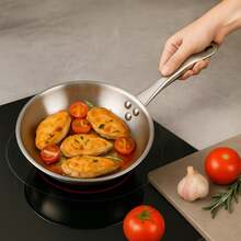 Interior Well Home Frying Pan Ø24x5cm In Stainless Steel, Suitable For Induction And WITHOUT Non-Stick Coating - Silver 4 - View 5