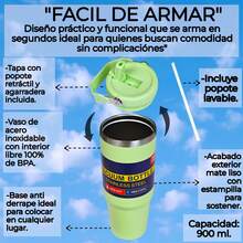 Termo Deportivo De Acero Inoxidable Con Agarradera, FAB-31, 900 ml, Vaso para gym, Termo térmico de acero inoxidable, Vaso con tapa aislante, Termo portátil con agarradera, Botella deportiva con excelente diseño y estilo, botella aislante, 15 colores diferentes, regalo ideal, regalo para hombre, regalo para mujeres, vaso para café, vaso para jugo.. - Azul - Ver 6
