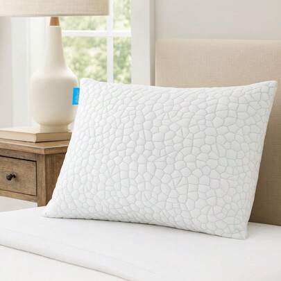 Cooling Shredded Memory Foam Pillow For Sleeping, Adjustable Loft Bed Pillow With Rayon Cover, Hypoallergenic Support For Side, Back & Stomach Sleepers
