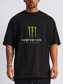 MonsterEnergy,Gifts For Men, Men's Hoodies, Men's Winter Clothing, Casual Stylish Sportswear, Christmas Gifts, Suitable For Both Men And WomenMinimalist Style Sweatshirt Valentine's Day,Mens Clothes  Essentials Hoodie - 黑 - 查看 2