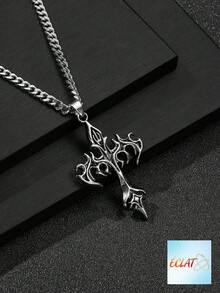 Fashion European American Vintage Style Cross Necklace Pendant For Men Street Style Unique Personalized Fathers Day Gift School Jewelry Men Y2k Accessories Goth Men's Chains Jeans Gothic Jewellery Back To School Halloween Punk Accessories 6LF4 - 彩色 - 查看 1