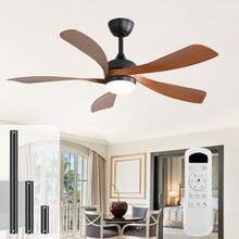 Sofucor Ceiling Fan,Bedroom 52-Inch,Exquisite,Ceiling Fan Stepless Dimmable Adjustable LED & Remote Control. Modern Ceiling Fan With 5 Reversible Blades & Motor - màu đen - Xem 1