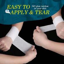 5cm*5m Vendaje elástico adhesivo de tela no tejida transpirable, para envolver y proteger, fácil de rasgar y cortar, ligero y flexible - Blanco - Ver 6