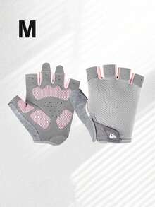 防滑露指手套，全掌保护，透气健身手套，男女通用，半指骑行手套，健身房训练哑铃引体向上手套，自行车配件 - 彩色 - 查看 14