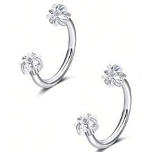 2PCS Stainless Steel Zirconia Horseshoe Ring Piercing Nose Ear Belly Rings Women Cartilage Helix Earrings Daith Piercing Jewelry - Nose Ring - View 22