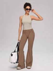 MASKERT Áo tank top thể thao nữ kiểu racerback, thích hợp cho tennis, golf, tập thể dục, áo vest thể thao ngoài trời đa năng, đồ mặc nhà thường ngày. - Màu Khaki - Xem 8