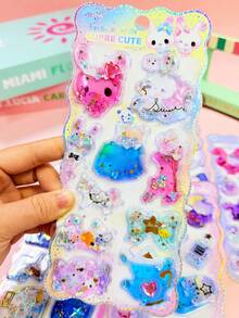 ZIEWALOR Reusable Water Stickers, Cartoon Anime Japanese Style Stickers, DIY Decorative Stickers, Children Interactive Stickers, Daily Decoration Stickers, Party Decoration Stickers - Multicolor - View 8