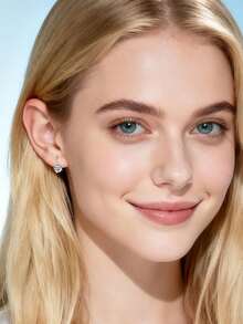 XUJIA 1 Pair 925 Sterling Silver Moissanite Women's Earrings, 6.5mm*2pcs Round Moissanite Stud Earrings, Sparkling Moissanite Earrings - EMO-648 - View 6