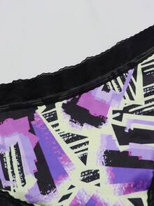 Dircho 3条装性感撞色蕾丝低腰三角裤，全印花舒适丝滑贴身三角裤，女士内衣裤 - 彩色 - 查看 9