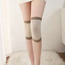1 par de rodilleras delgadas y cálidas, protección de la articulación de la rodilla contra el frío en habitaciones con aire acondicionado, unisex, apta para todas las estaciones - Multicolor - Ver 8