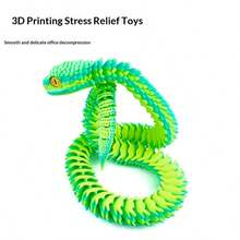 1件 2026热销3D打印可动蛇形模型，关节可活动，完美礼物，节日礼物，生日礼物，趣味礼物，情人节礼物 - 彩色 - 查看 4