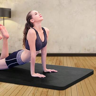 NBR Yoga Mat, Thick, Wide & Long, For Beginners, Home Use, Men & Women, Sports & Dance