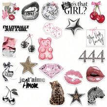 102张Y2K美学风格贴纸，包含都市女孩、黑白、豹纹、卡通、涂鸦图案等，适用于水瓶、吉他、行李箱、手机壳、笔记本电脑、滑板等，是绝佳的礼品装饰。 - 西瓜粉 - 查看 5