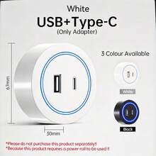 導軌插座電源轉接器 可拆卸旋轉開關 壁掛式軌道 可直接替換 86.118 型壁面板 適用於廚房、客廳、臥室、辦公室、會議室 電源擴展裝置 附 LED 指示燈 - 彩色 - 查看 15