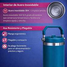 Termo Deportivo De Acero Inoxidable Con Agarradera, FAB-31, 900 ml, Vaso para gym, Termo térmico de acero inoxidable, Vaso con tapa aislante, Termo portátil con agarradera, Botella deportiva con excelente diseño y estilo, botella aislante, 15 colores diferentes, regalo ideal, regalo para hombre, regalo para mujeres, vaso para café, vaso para jugo.. - Rosa Pálido - Ver 7