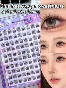 12-13mm Self-Adhesive Oxygen Candy False Eyelashes, Large Capacity, No Glue, Natural Single Cluster, Easy For Beginners And Lazy People To Use, Cartoon Eyelash Cluster, Eyelash Cluster, Single Eyelash, Eyelash, False Eyelash - Black - View 4