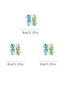 1pc/2pcs/3pcs Lizard Heat Transfer Print, DIY Iron-On Fabric Patch, Suitable For T-Shirts, Hoodies, Baseball Caps, Canvas Bags - 3PCS-s - View 7