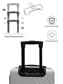 學校宿舍必備行李，大學宿舍必備行李，學校行李，旅行行李，耐用，度假必備手提行李，旅行箱，帶輪行李箱套裝，隨身行李，托運行李，四輪行李箱，帶輪硬質行李箱，ABS 材質 行李套裝，拉桿箱，隨身行李箱 - 淺灰色 - 查看 7