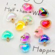 10pcs 19mm Heart Shaped Pendant, DIY Jewelry Making, Valentine's Day - Multicolor - View 2