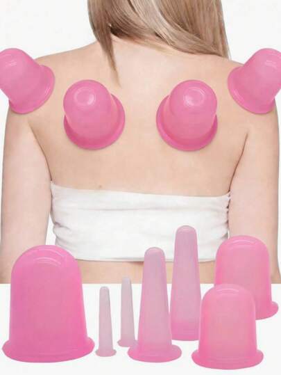 7件套大号硅胶拔罐套装，家用面部提拉硅胶真空吸力按摩器，面部美容拔罐工具，家用按摩器。专业沙龙护理套装，适用于面部、背部、身体、脸颊和额头。吸力强劲，使用方便。紧致提拉面部肌肤。送给父母和女性朋友的完美按摩套装。