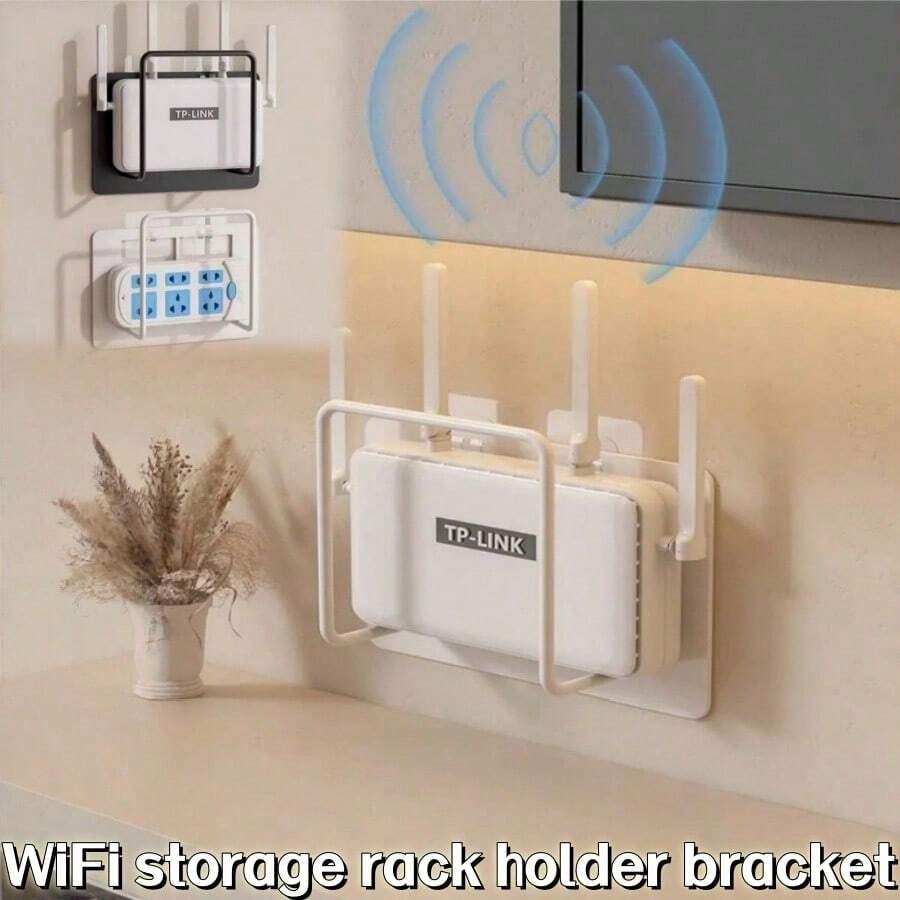 2个/1个免钻孔壁挂式置物架，多功能WiFi路由器和机顶盒支架，重型铸铁收纳支架，带线缆管理功能。宽敞的平台储物架，可放置调制解调器、电视盒和家庭办公用品。非常适合客厅和浴室使用，宿舍和办公室必备，也是开学季的理想礼物。