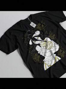Overlord Ainz T-Shirt Ooal Gown Albedo Skull Demon Girl Succubuss Shirt All Size - Black - View 1