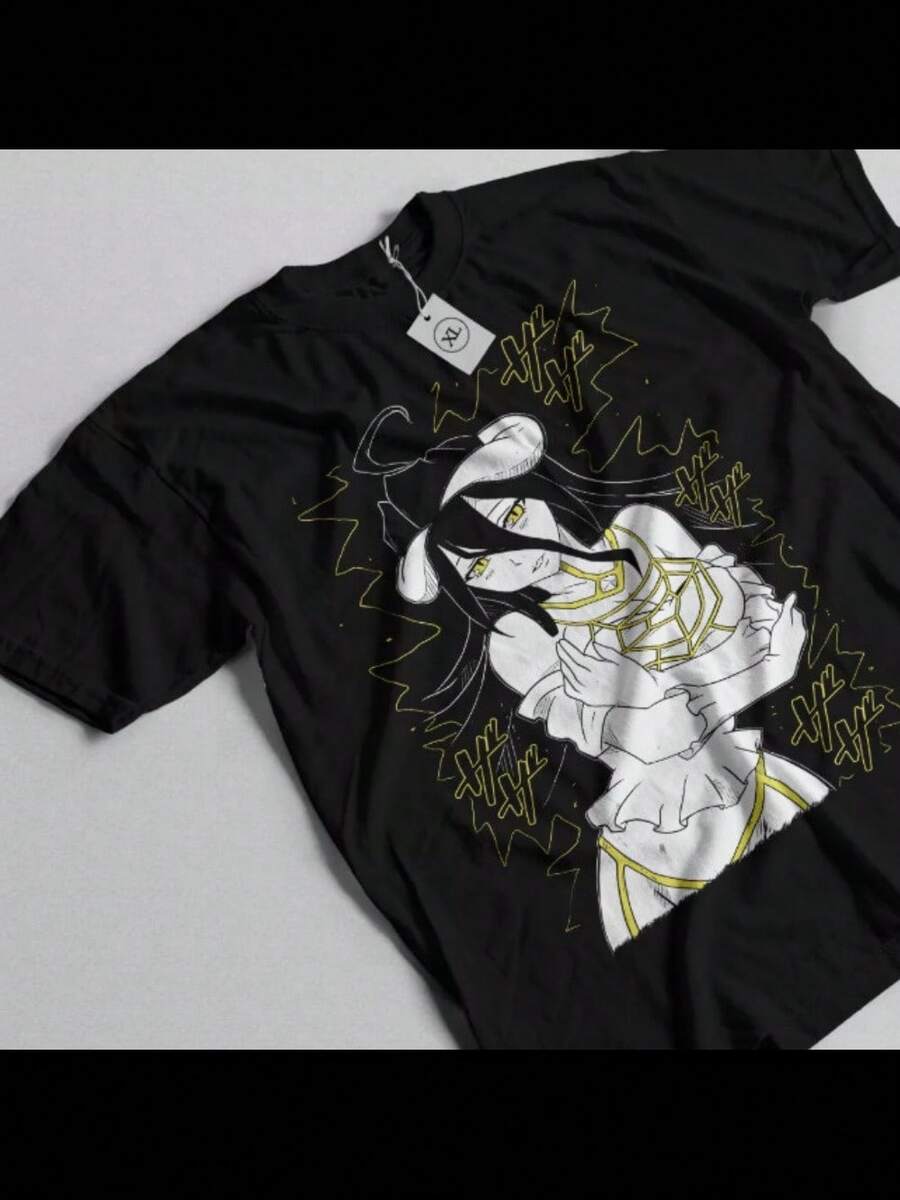Overlord Ainz T-Shirt Ooal Gown Albedo Skull Demon Girl Succubuss Shirt All Size - Black - View 1