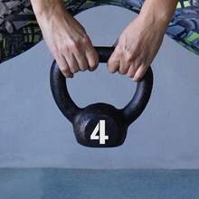 Painted Kettlebell 4 Kg For Gym, Fixed Iron - 黑色 - 查看 2