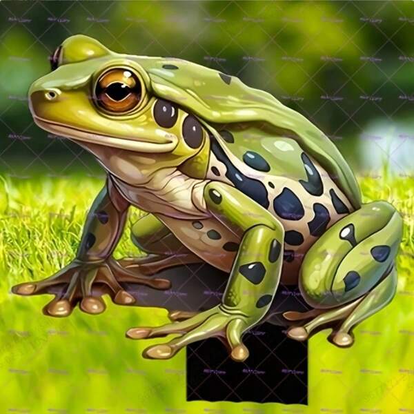 1pc Frog Garden Stake Decor, Classic Style Outdoor Garden Stake Decor, Animal Themed Christmas Frog Lawn Decor, Suitable For Yard And Lawn Decoration