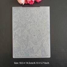 2D Embossing Folders For Card Making Embossing Machine Template For Scrapbook Paper Craft Album Stamps Decor DIY Greeting Card Making Geometric Diagonal Pattern / Butterfly And Flower / Birthday-Themed Text / Handwritten Background / Handwritten Background - 2D - View 4