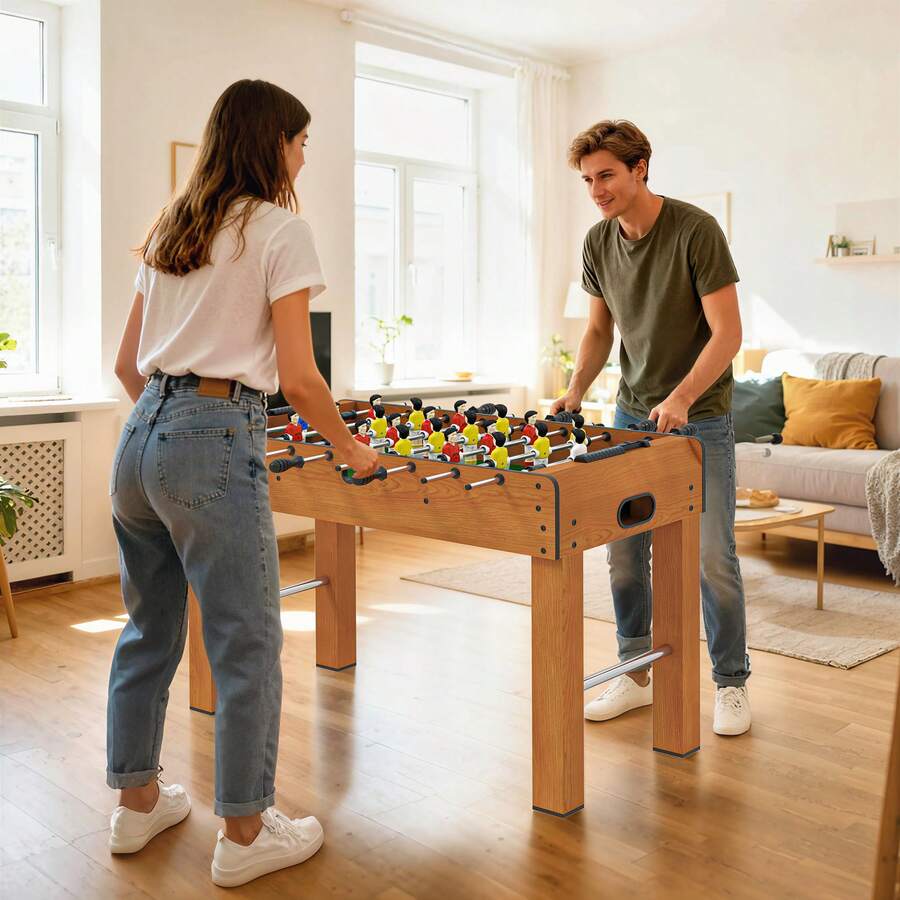 HOMCOM Mesa de futbolín - Amarillo Mostaza - Ver 1