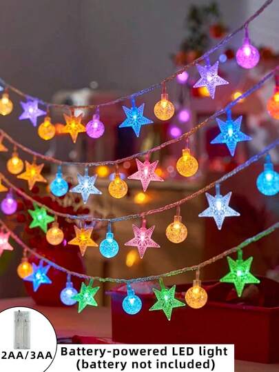 1 قطعة 10/20/30/30/40/80 مصباح 1.5/3/3/4.5/6/10م كرة فقاعات نجمية ديكور غرفة نوم حفلة عيد ميلاد أجواء داخلية أضواء LED حفلة زفاف عطلة هدية صغيرة أضواء خيط وامضة ملونة صندوق بطارية ، رمضان ، أضواء العطلات